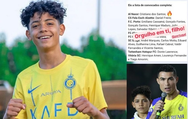 Con trai Ronaldo được gọi lên tuyển U15 Bồ Đào Nha