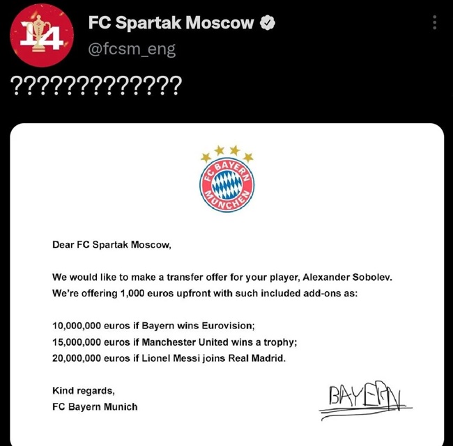 M.U bị mỉa mai vì Bayern gửi ‘giá bèo’ cho Sadio Mane