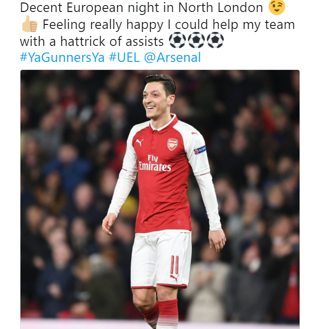 Ozil phấn khích với chiến tích ‘siêu chất’