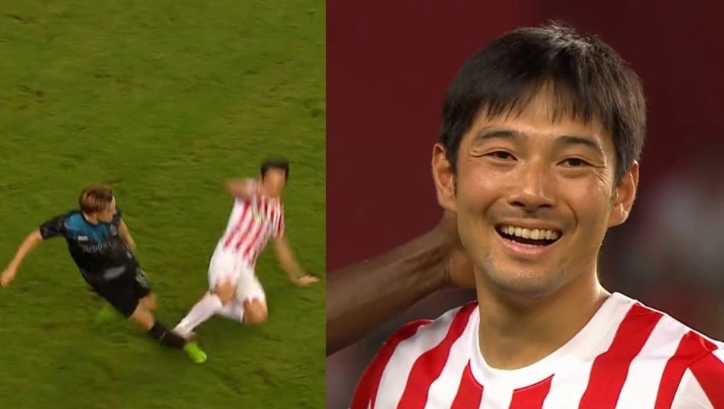 Sao Nhật Bản nhận thẻ đỏ chỉ sau 20 giây ra mắt CLB mới